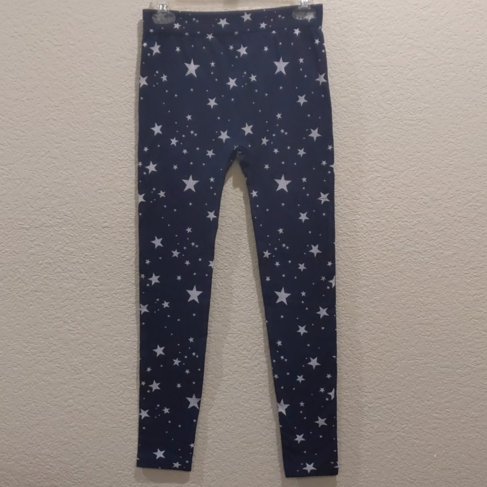 Navy Blue Star Lined Leggings